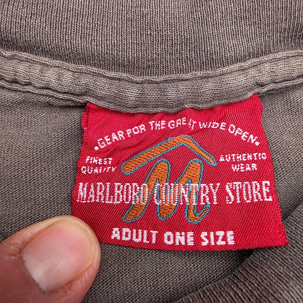 Vintage Marlboro OSFA Bucking Bronco Pocket T-Shirt Cowboy 90s Made In USA - Picture 4 of 8